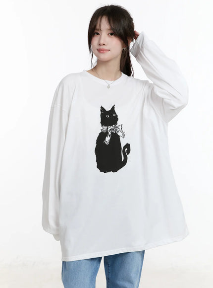 oversized-graphic-long-sleeve-tee-cm505 / White