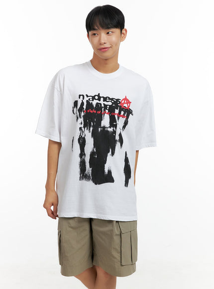 mens-oversize-graphic-cotton-t-shirt-cl429 / White