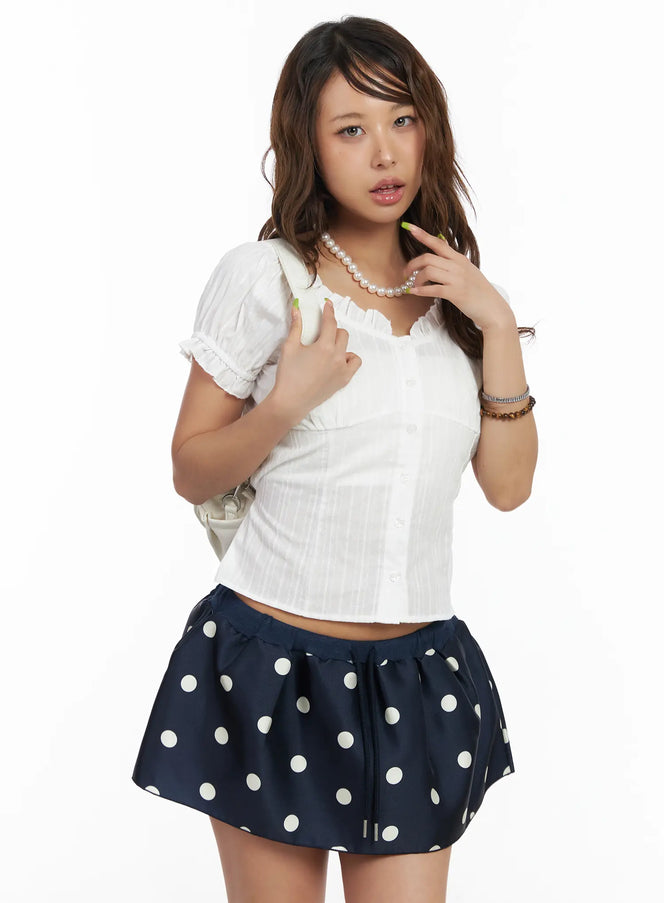 sweetheart-neck-puff-off-shoulder-top-cm520 / White