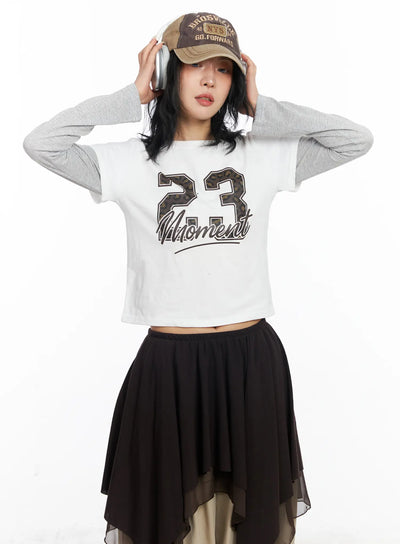23-graphic-layered-long-sleeve-top-cj523 / White