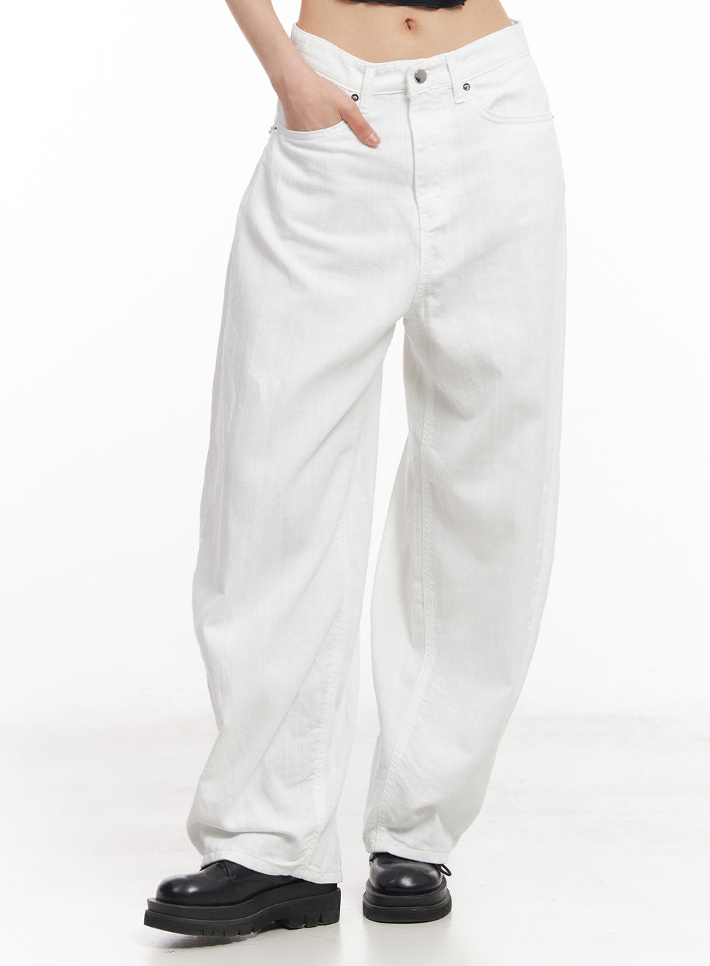 embroidered-angel-wide-leg-pants-cy528 / White