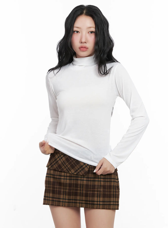 basic-fleece-turtleneck-long-sleeve-top-cn514 / White