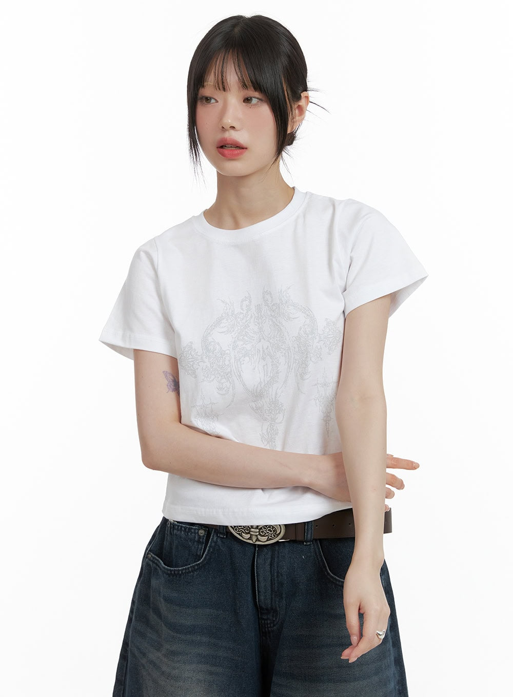 cotton-graphic-tee-cl412 / White