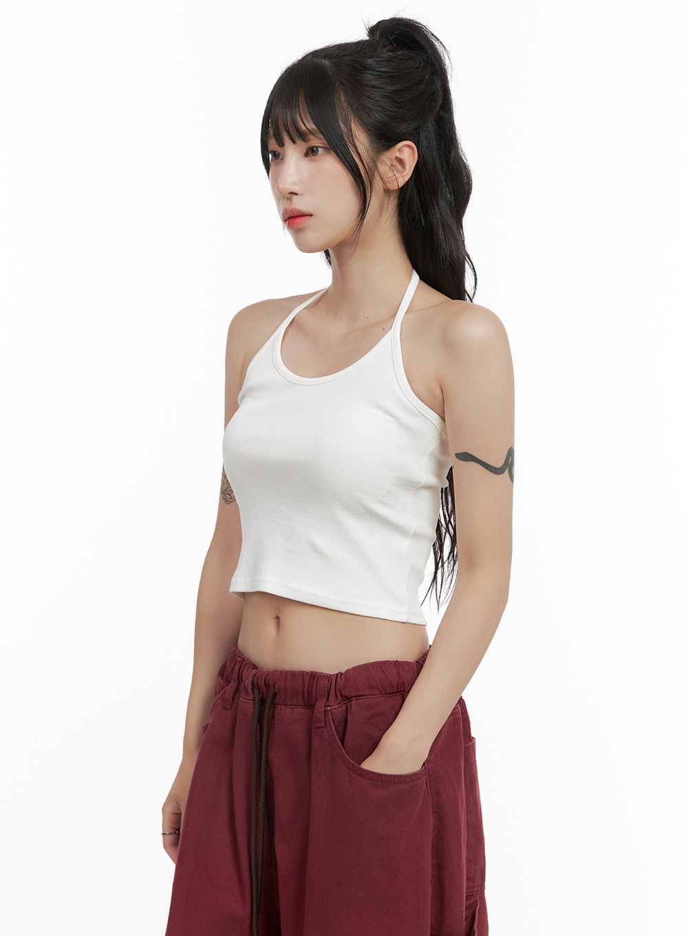 cotton-halter-top-cg420 / White