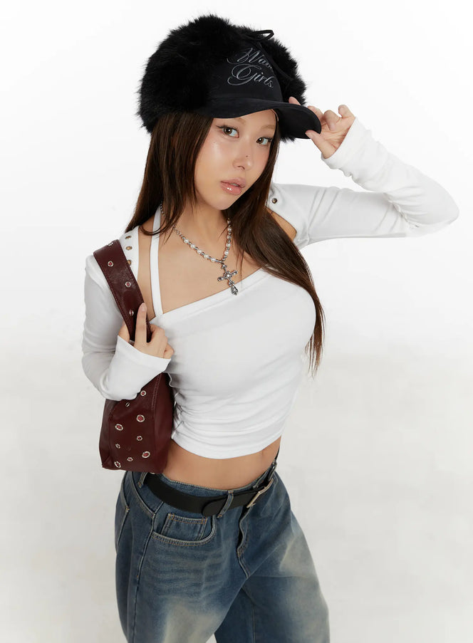 halter-neck-eylet-bolero-top-set-cd515 / White