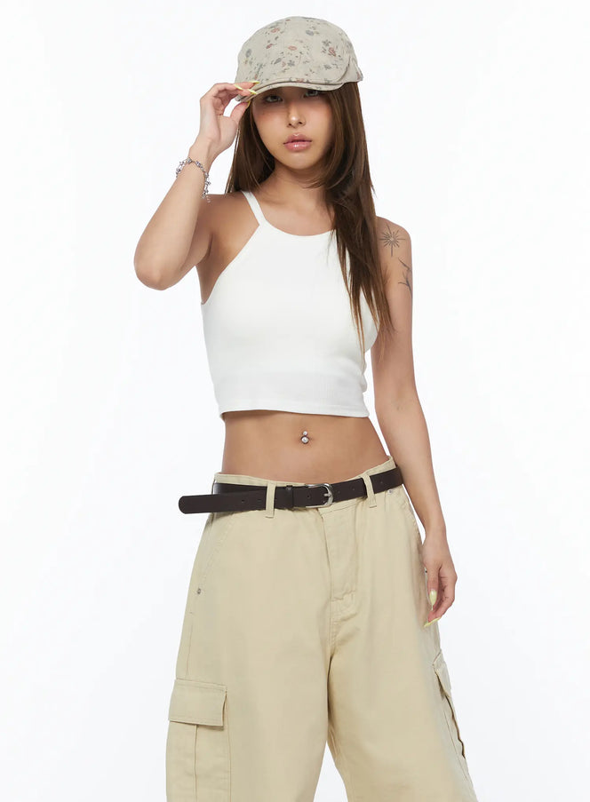 ribbed-halter-crop-top-cu502 / White