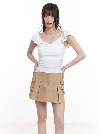 frill-sleeve-cami-top-cy520 / White