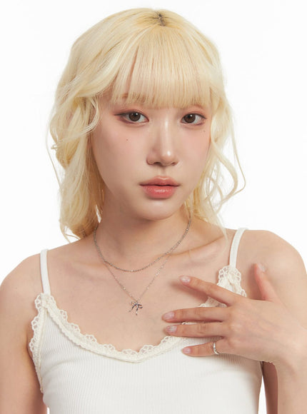 Limerence Two-Line Ribbon Necklace IF527