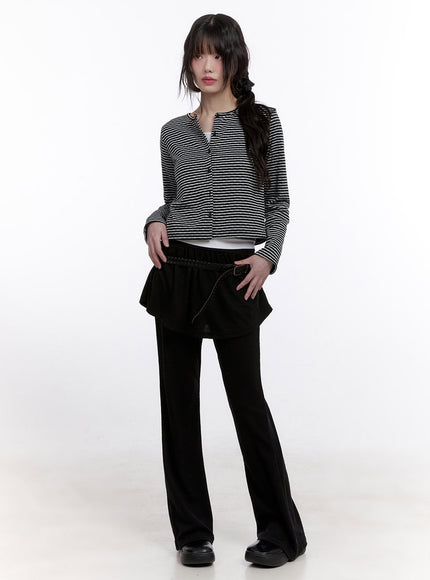 Flared Comfy Pants with Attached Skirt CF512