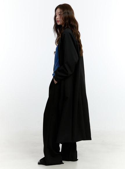 Oversized Buttoned Trench Coat CF504