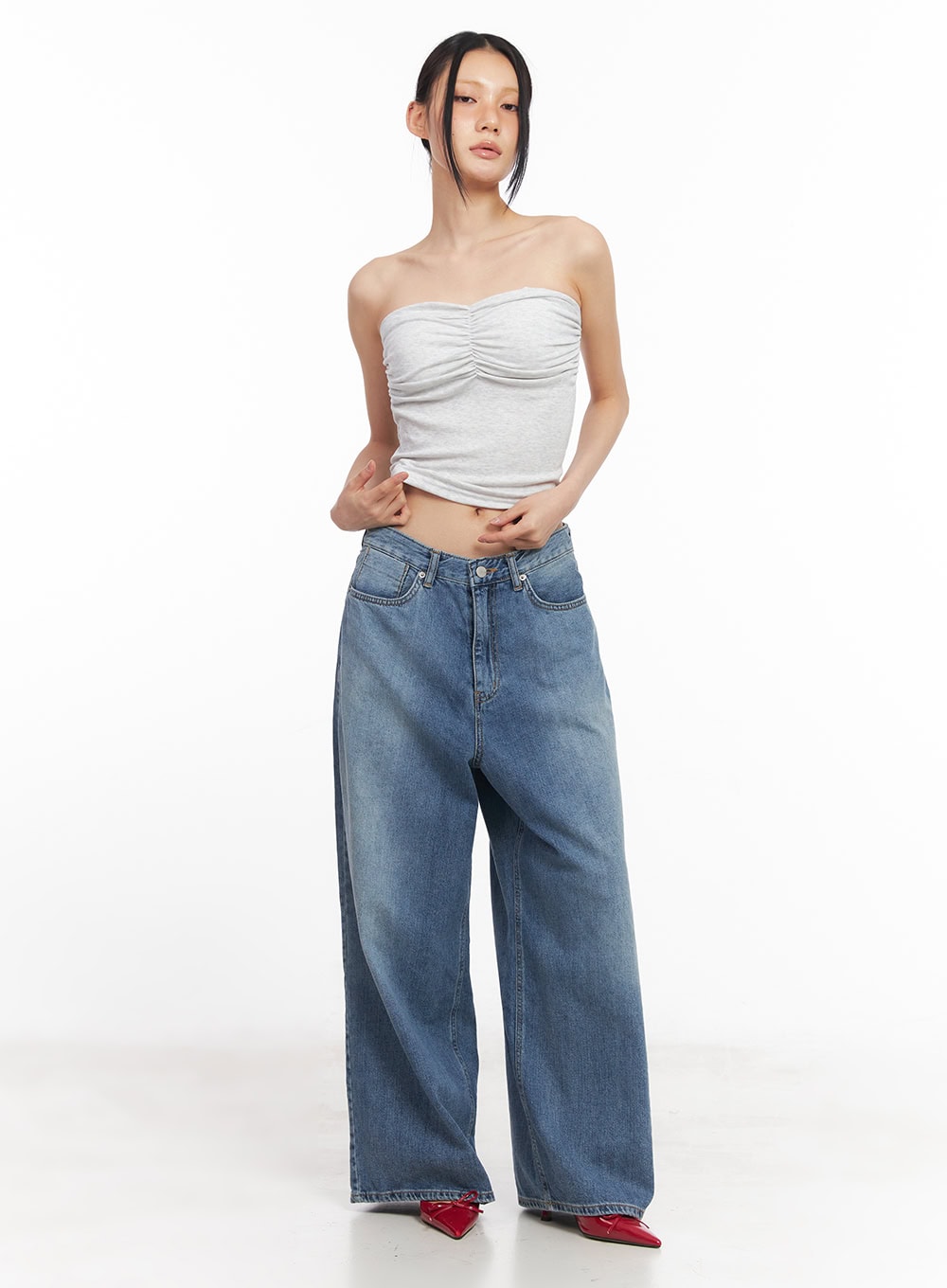 shirring-padded-tube-top-cy528