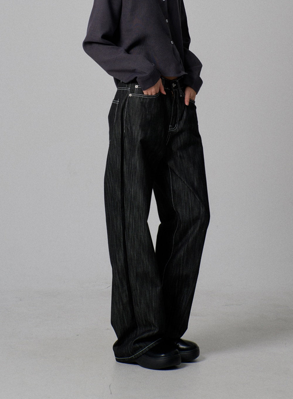 Dark Wash Baggy Jeans IJ313