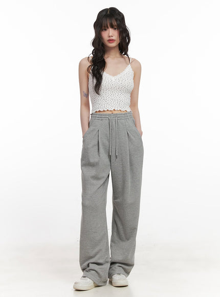 Pintuck Straight-Leg Sweatpants CJ528