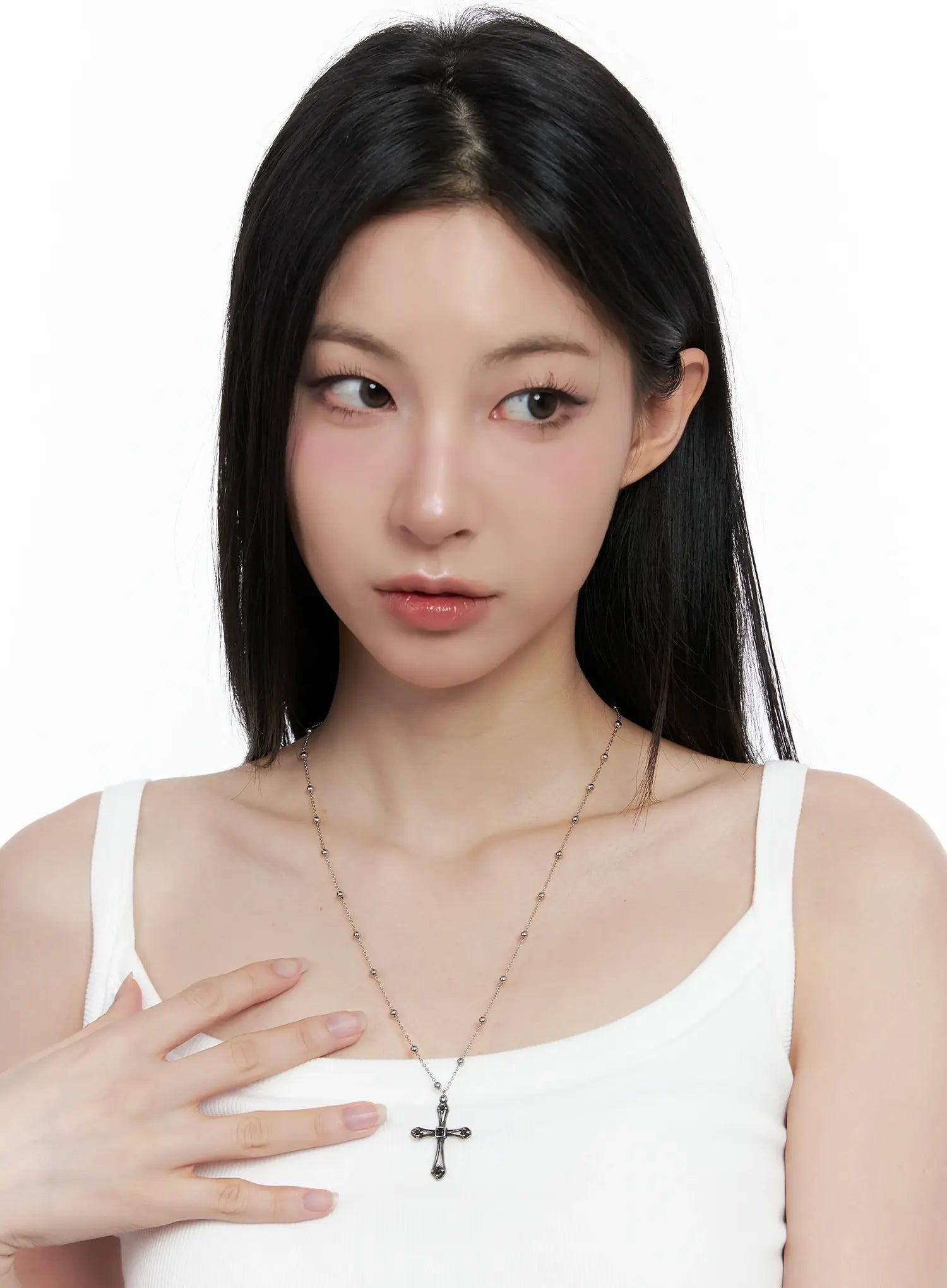 black-cross-bead-necklace-co503