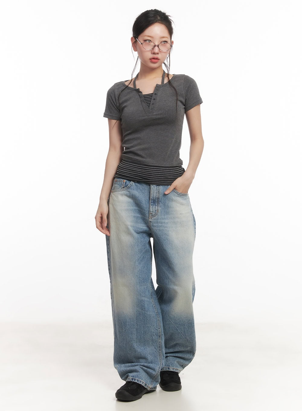 layered-stripe-halter-neck-buttoned-crop-top-ca530