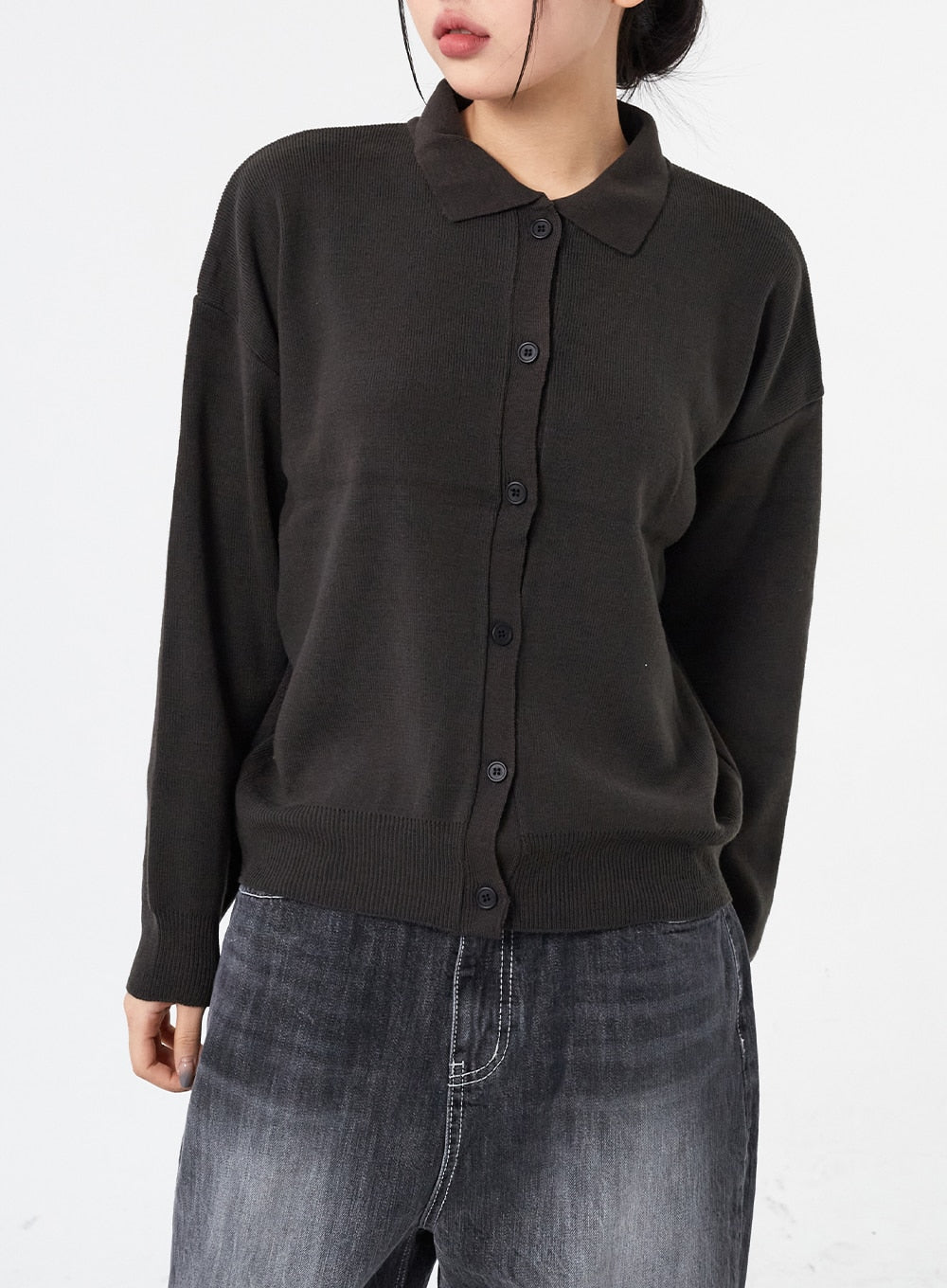 Button Collar Cardigan CM315