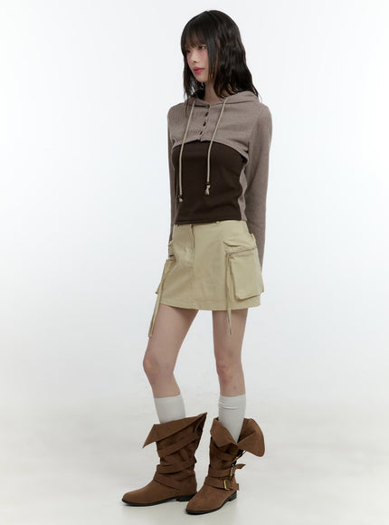 Cargo String Mini Skirt CF506