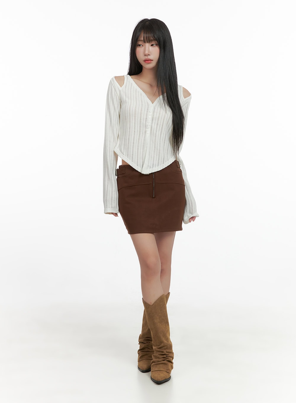 v-neck-layered-buttoned-cardigan-cs403