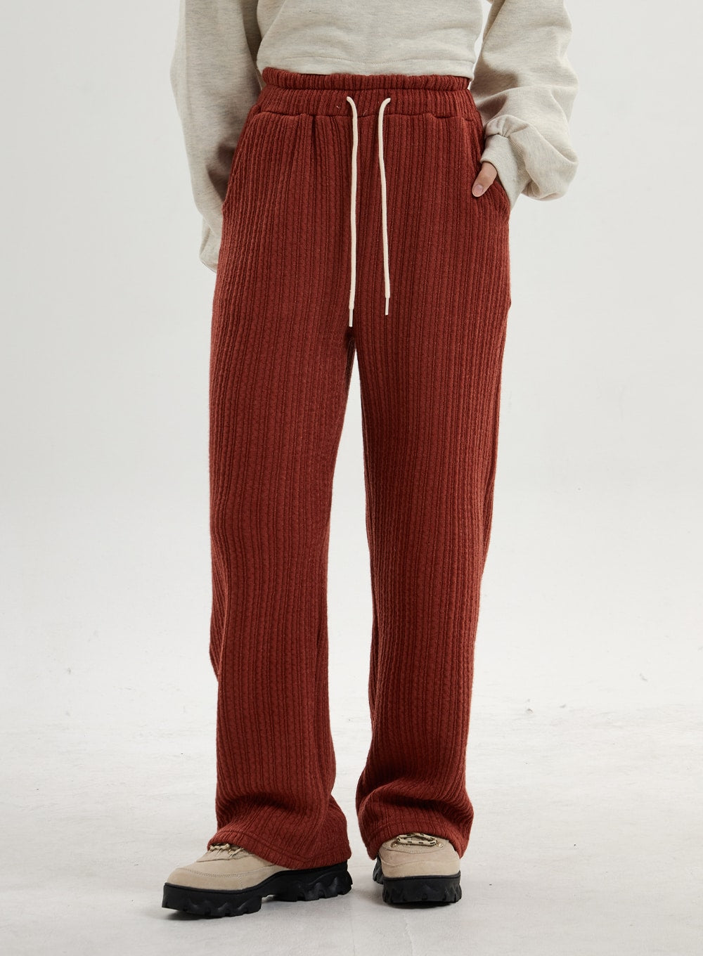 Elastic Wide Knit Pants CN14
