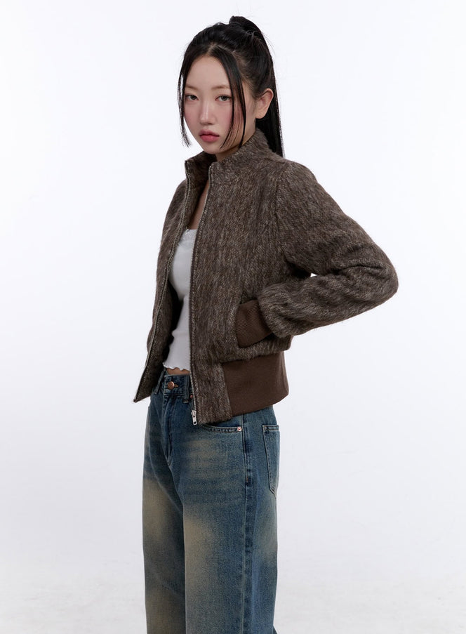 Cozy High-Neck Zip-Up Jacket CJ509