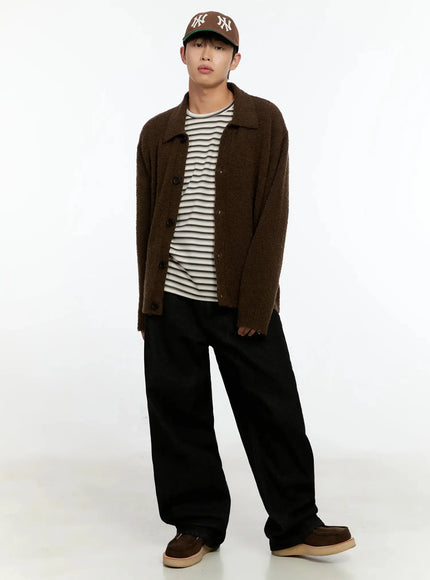 mens-simple-wool-collar-cardigan-in525