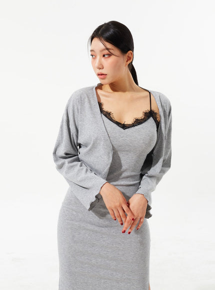 Maxi Dress And Cardigan Set IM322