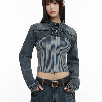 buckle-up-crop-denim-jacket-io430 / blue