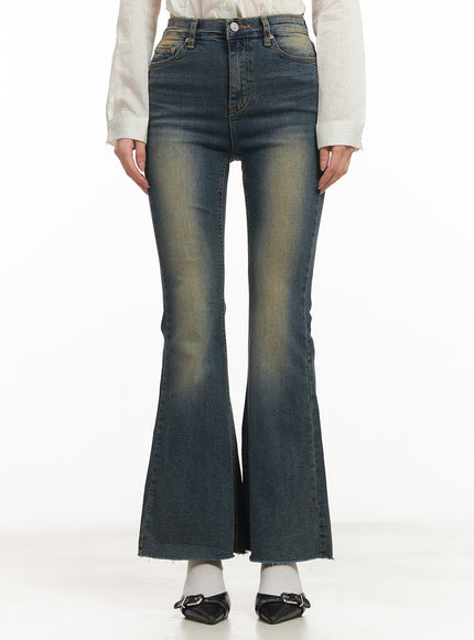 Abbey Washed Slim-Fit Flared Jeans CM504