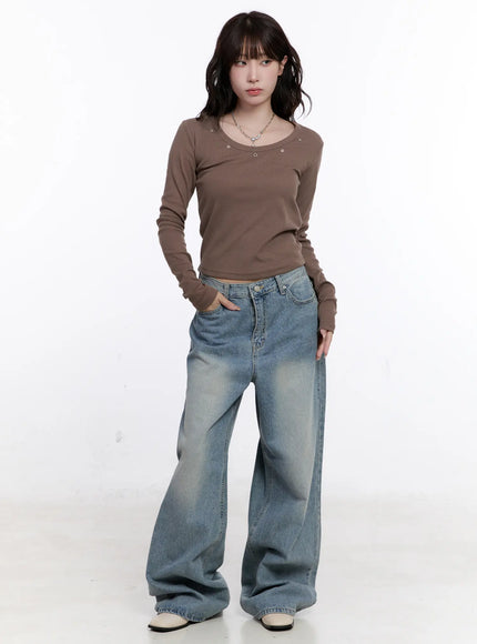 ribbed-u-neck-eyelet-long-sleeve-top-cs530