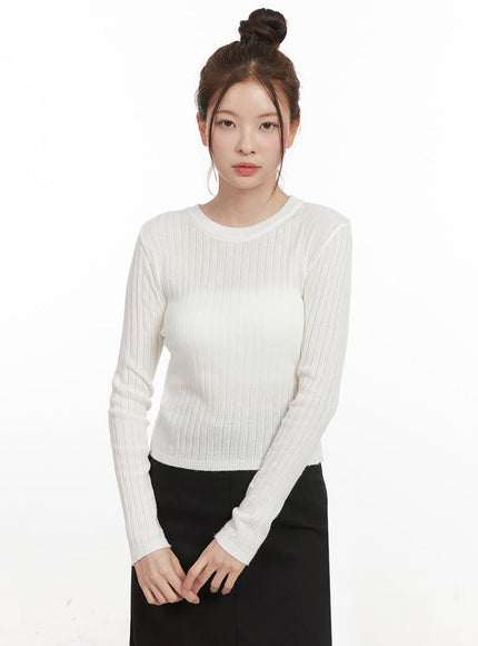 Ribbed Cropped Sweater IF505