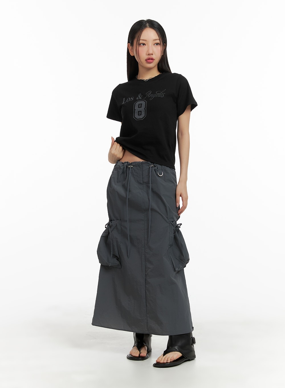 drawstring-cargo-maxi-skirt-cm422
