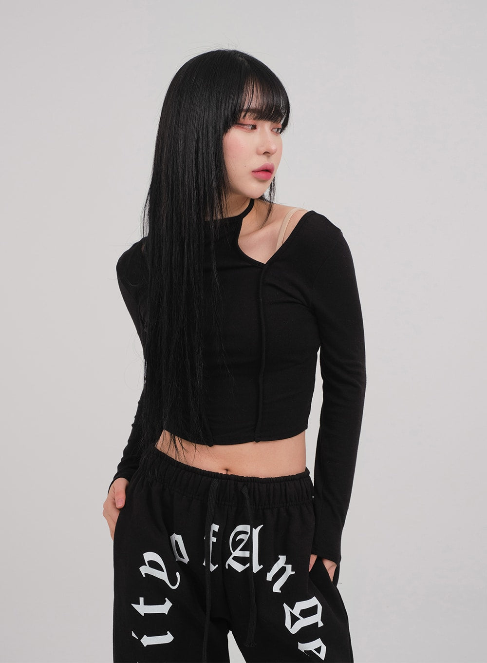 Cut Out Long Sleeve Top C0302