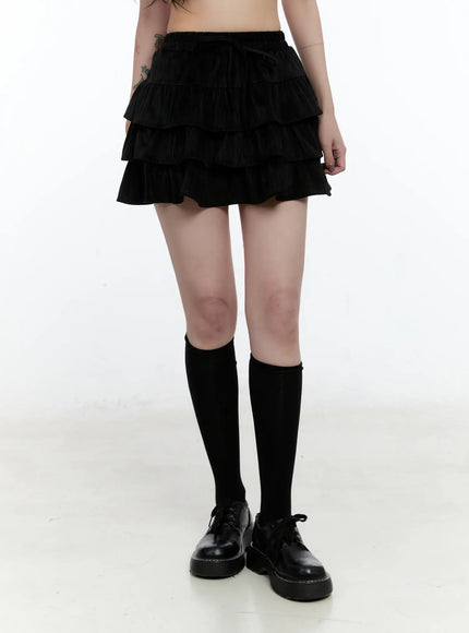 layered-velvet-mini-skirt-cn517
