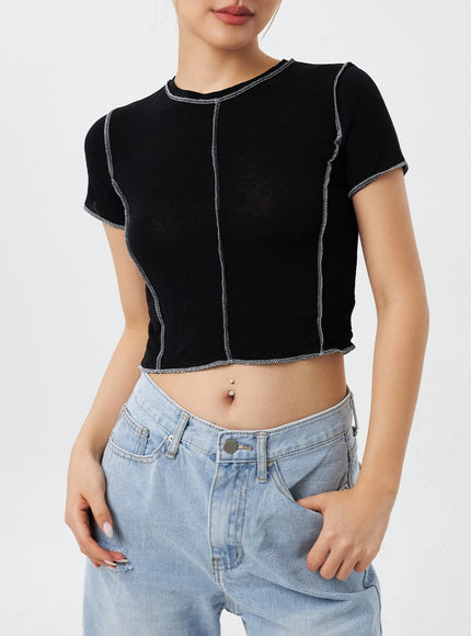 Stitch Cropped Tee CY308
