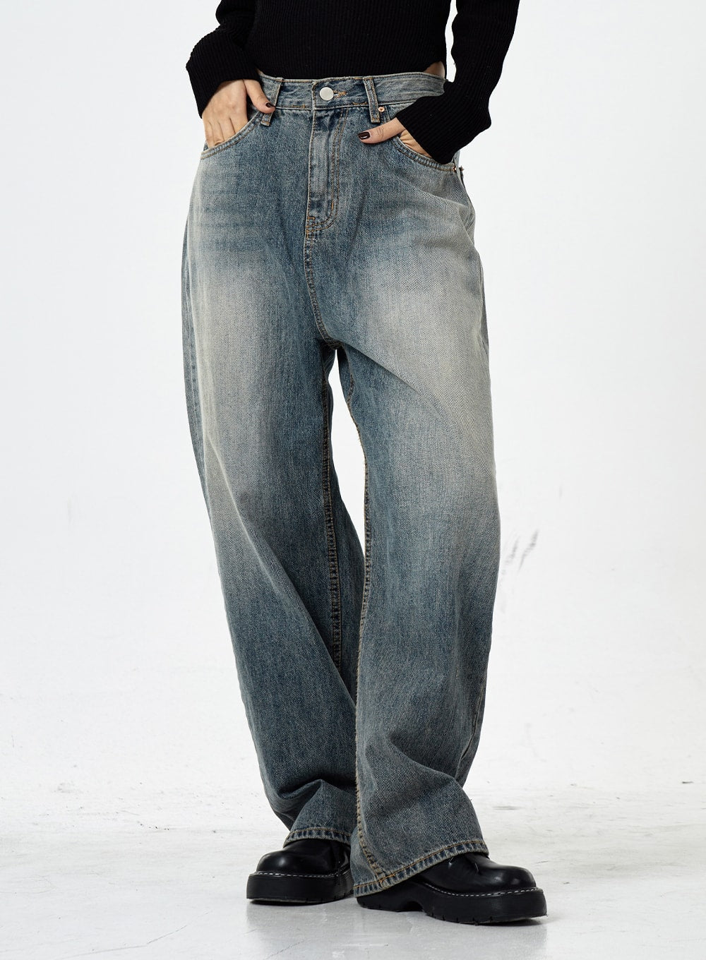 Wide Washed Jeans CS06