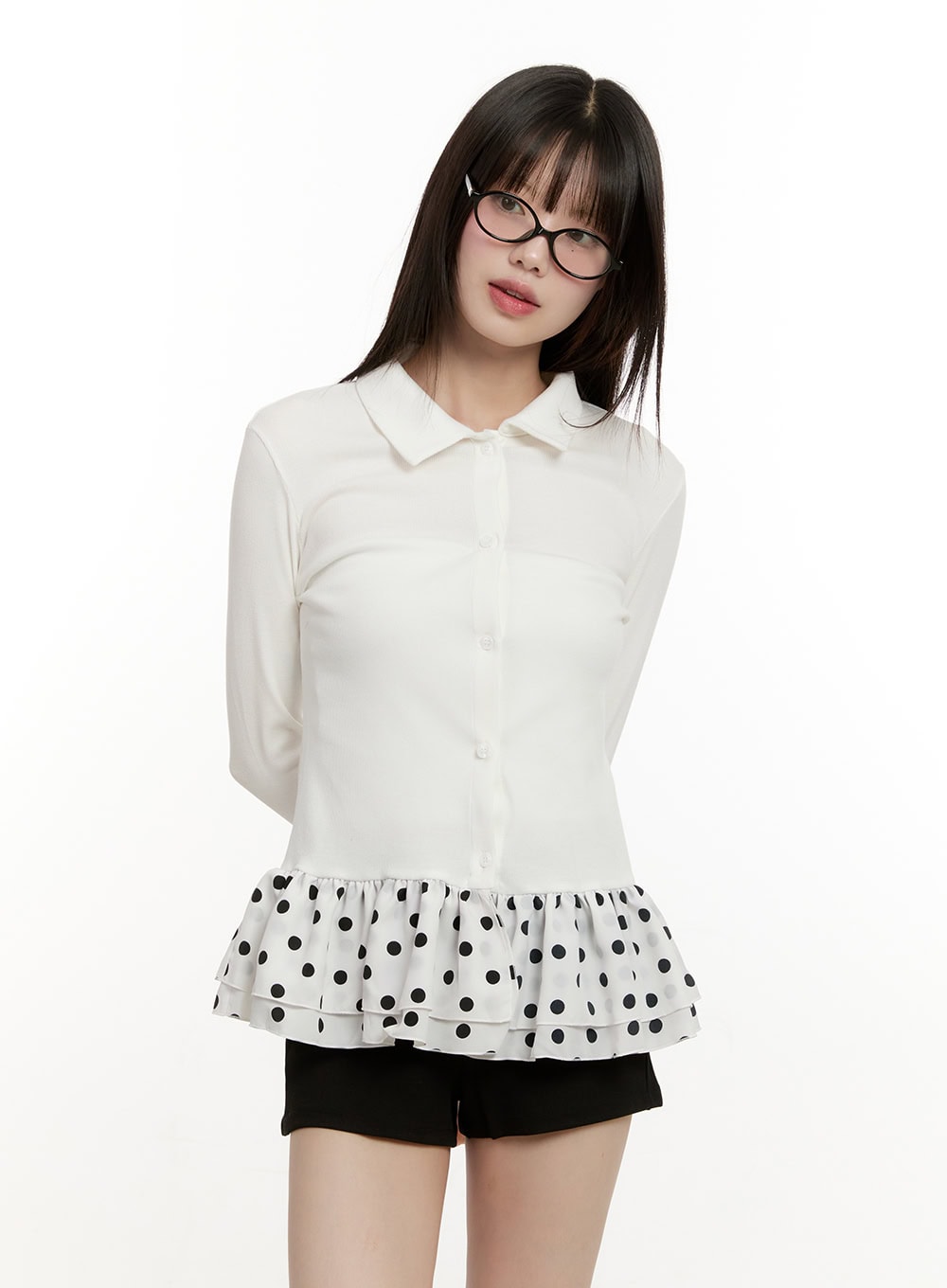polka-dot-frill-long-sleeve-cardigan-cm514