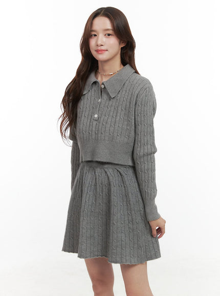 buttoned-collar-knit-skirt-set-oo421