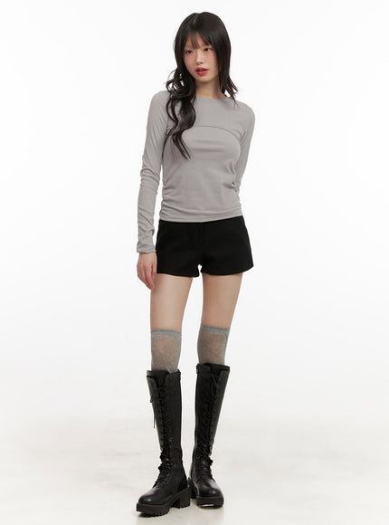 shirred-slim-fit-long-sleeve-top-cj506