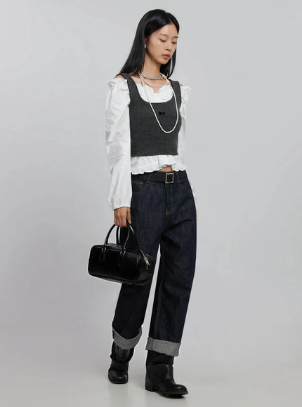 ribbon-detail-layered-sleeveless-top-id504