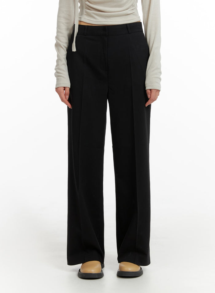 basic-wide-trousers-im414 / Black