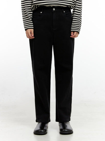 mens-classic-straight-fit-tailored-trousers-in422 / Black