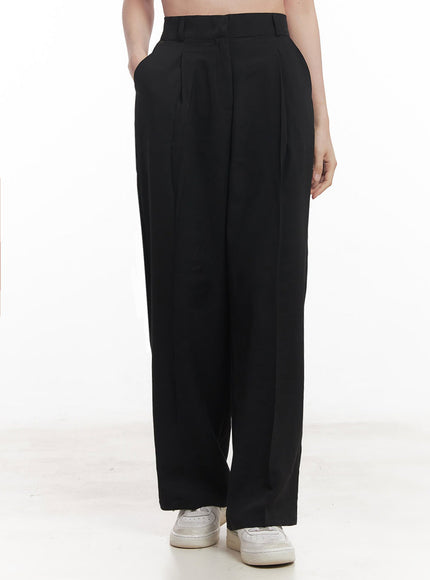 essential-pintuck-comfort-slacks-iy509 / Black