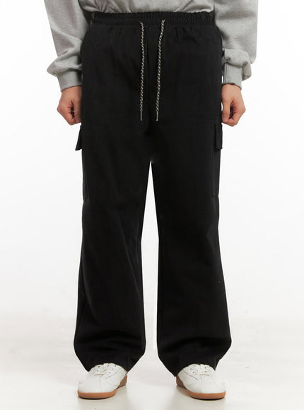 mens-straight-leg-cargo-pants-id427 / Black