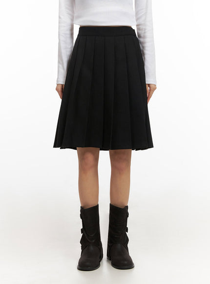 Elegant Pleated Midi Skirt ID431