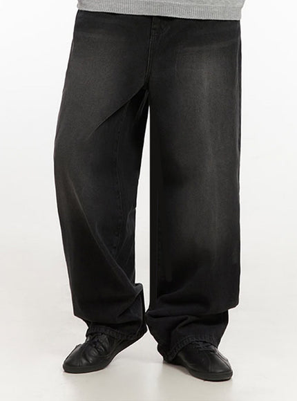 Men's Washed Relaxed-Fit Jeans IF517