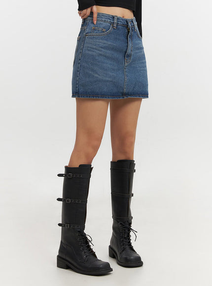 classic-denim-washed-mini-skort-if510 / Blue