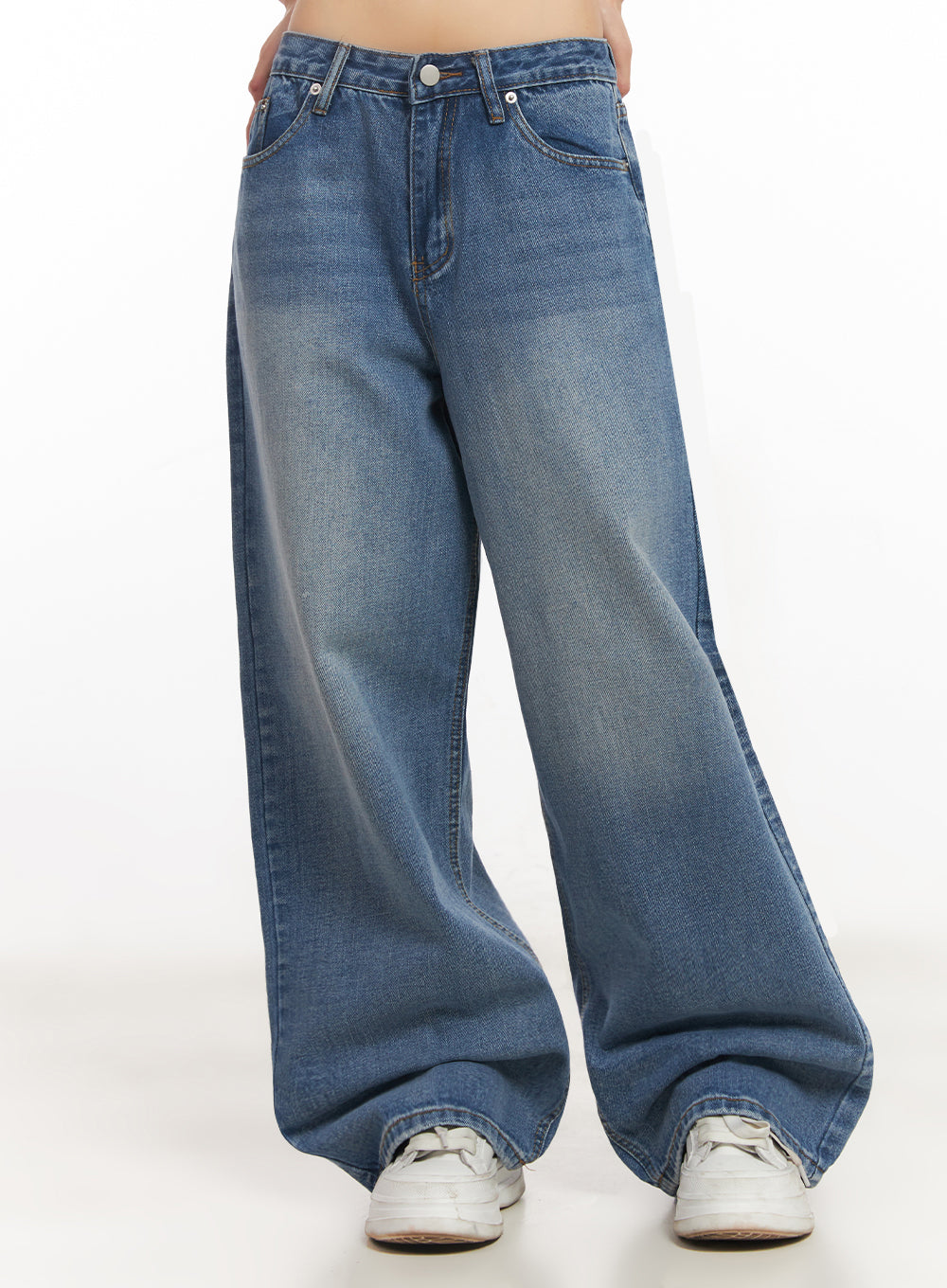 delya-washed-wide-leg-jeans-iy502 / Blue
