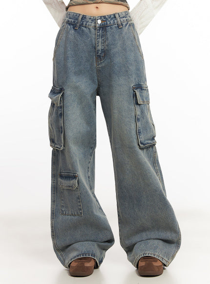 rubie-wide-leg-cargo-jeans-ia528 / Blue