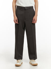 mens-loose-fit-tailored-pants-brown-iy402 / Brown