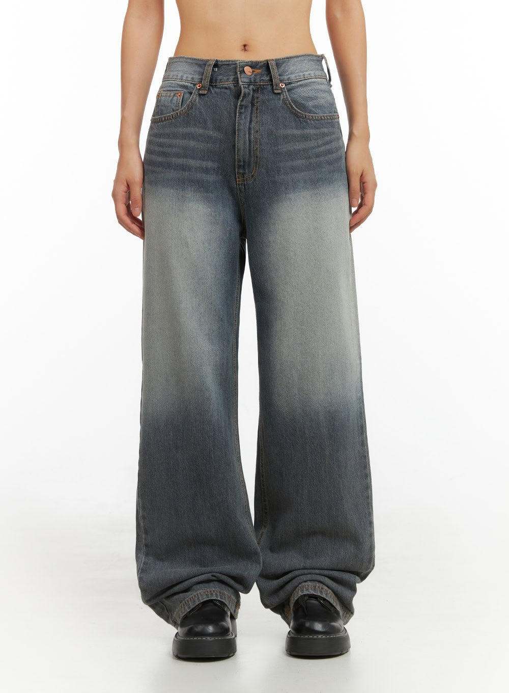 cali-washed-baggy-denim-is402 / Dark blue